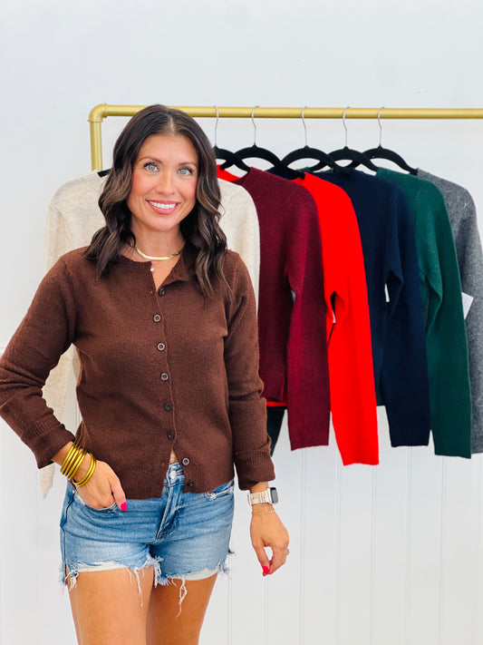 Reality Sweater Cardigan Top (Reg & Plus)-7 Colors