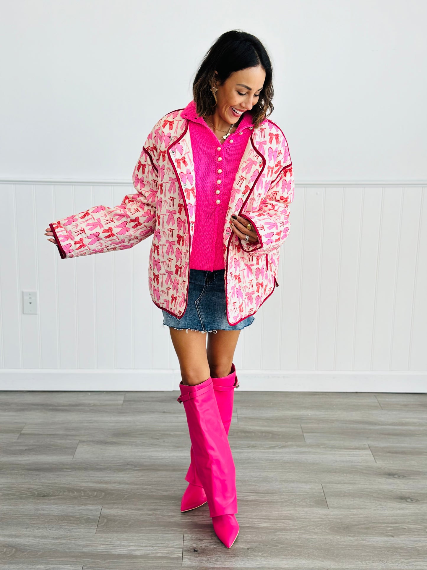 Pretty In Pink Multi Bows Jacket (Reg & Plus)