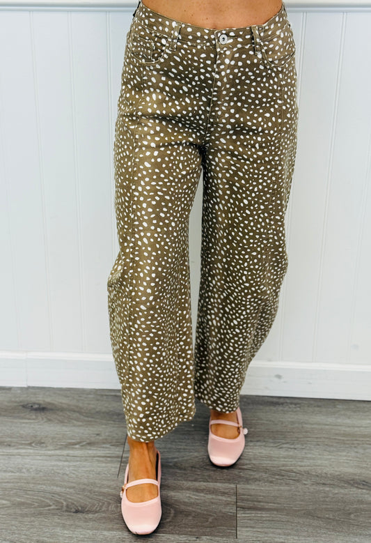 Beige Spotted Barrel Pants (Reg.)