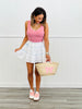 Textured Lace Trim Mini Skirt (Reg.)