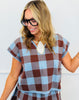 Blue Plaid V-Neck Sleeveless Sweater Knit Top (Reg.)