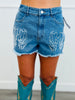Western Embroidery Denim Shorts (Reg.)
