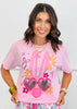 Bubblegum Bunny Sequin Sunglasses Graphic Tee (Reg. & Plus)