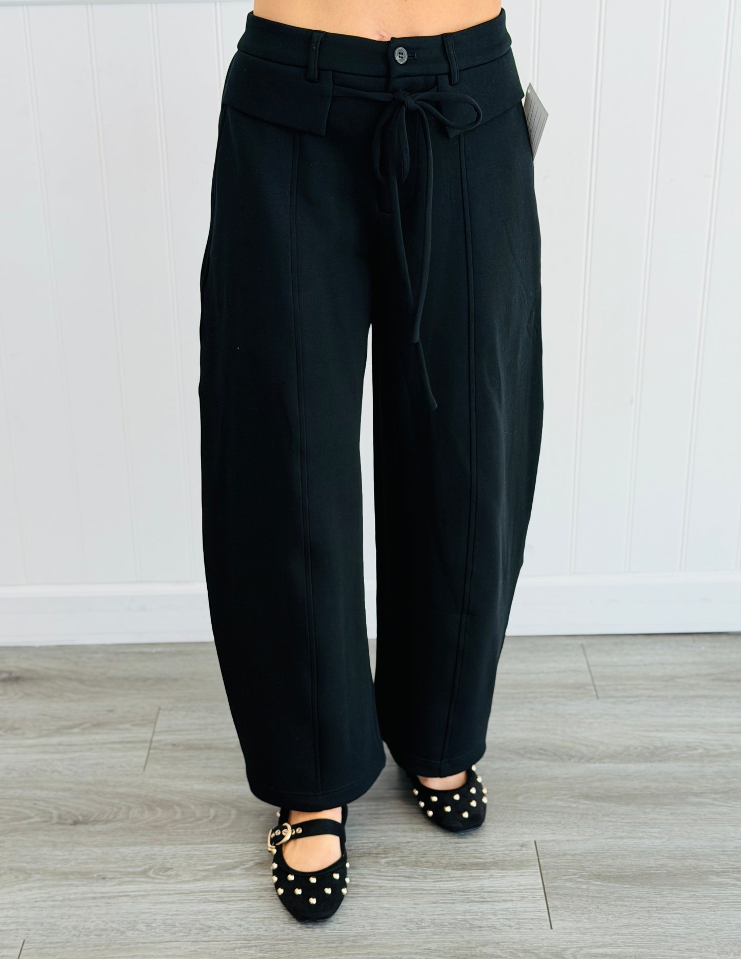 Fold Over Flap Wide Leg Sweatpants (Reg & Plus) - 2 Colors