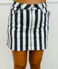 Nova Navy Striped Denim Skirt (Reg. and Plus)