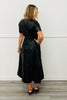Black Faux Leather Midi Dress (Reg.)