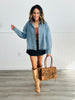 Denim Pearl Oversized Top (Reg. & Plus)