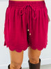 Scallop Hem Drawstring  Shorts (Reg.) - 4 Colors