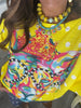 Yellow Polka Dot Leopard Crowned & Colorful Pullover Top (One Size)