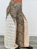 POL Nude Beige Cheetah Layered Crochet Lace Pants (Reg.)