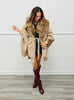 Taupe Lovely Faux Fur Collar Cardigan (OS)