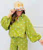 Polka Dot Collared Sweatshirt (Reg.) - 4 Colors
