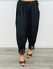Black/White Polka Dot Lace Trim Pants (Reg. and Plus)