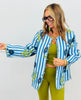 POL Blue Multi Striped Floral Jacket (Reg.)