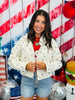 Cream/Navy Polka Dot Bubble Hem Jacket (Reg.)