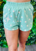 Queen Of Sparkles Dusty Green Polka Dot Sparkle Shorts (Reg. & Plus)