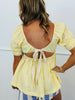 Butter Square Neck Peplum Blouse (Reg. and Plus)