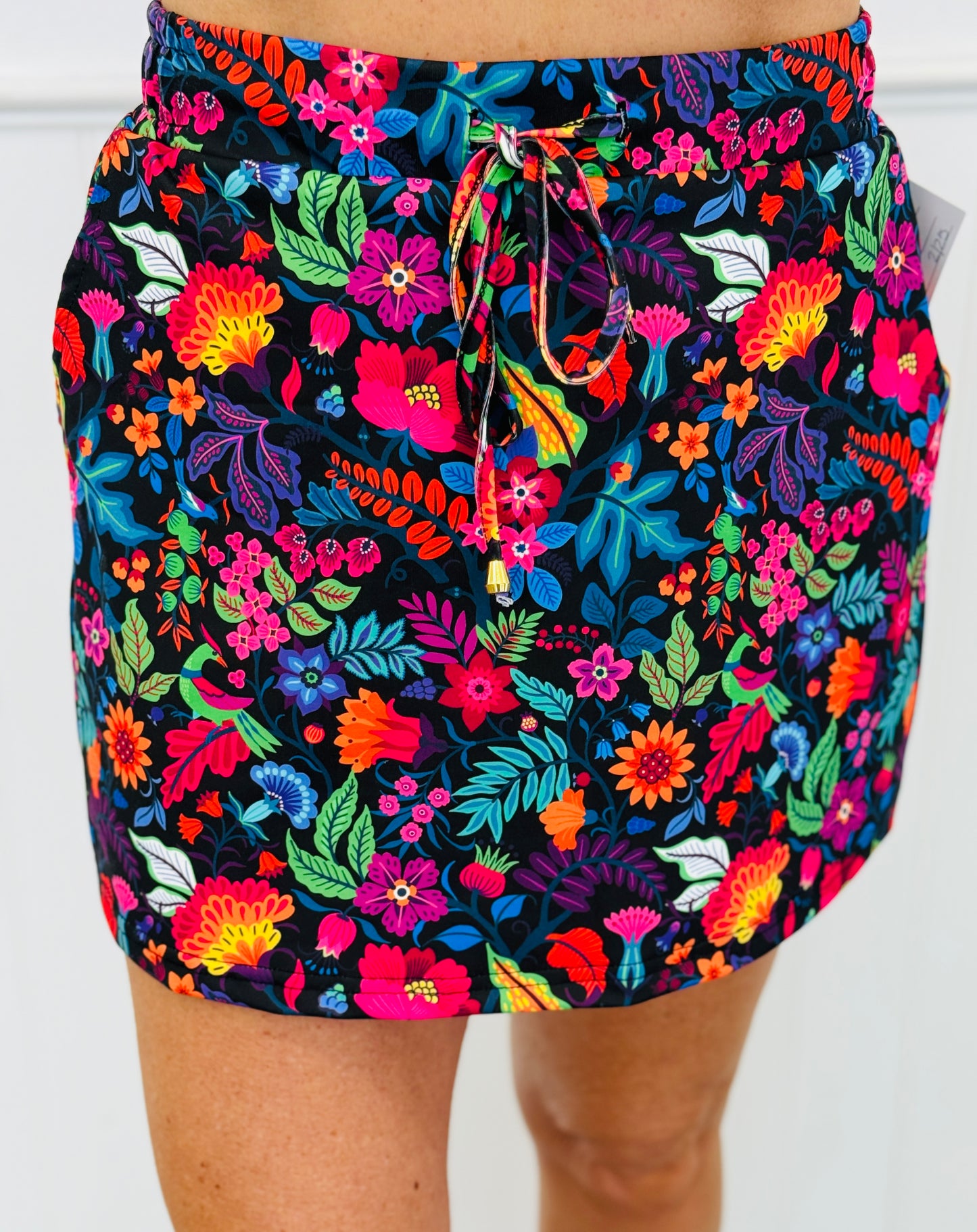 Fiesta Time Black Floral Skort (Reg. & Plus)