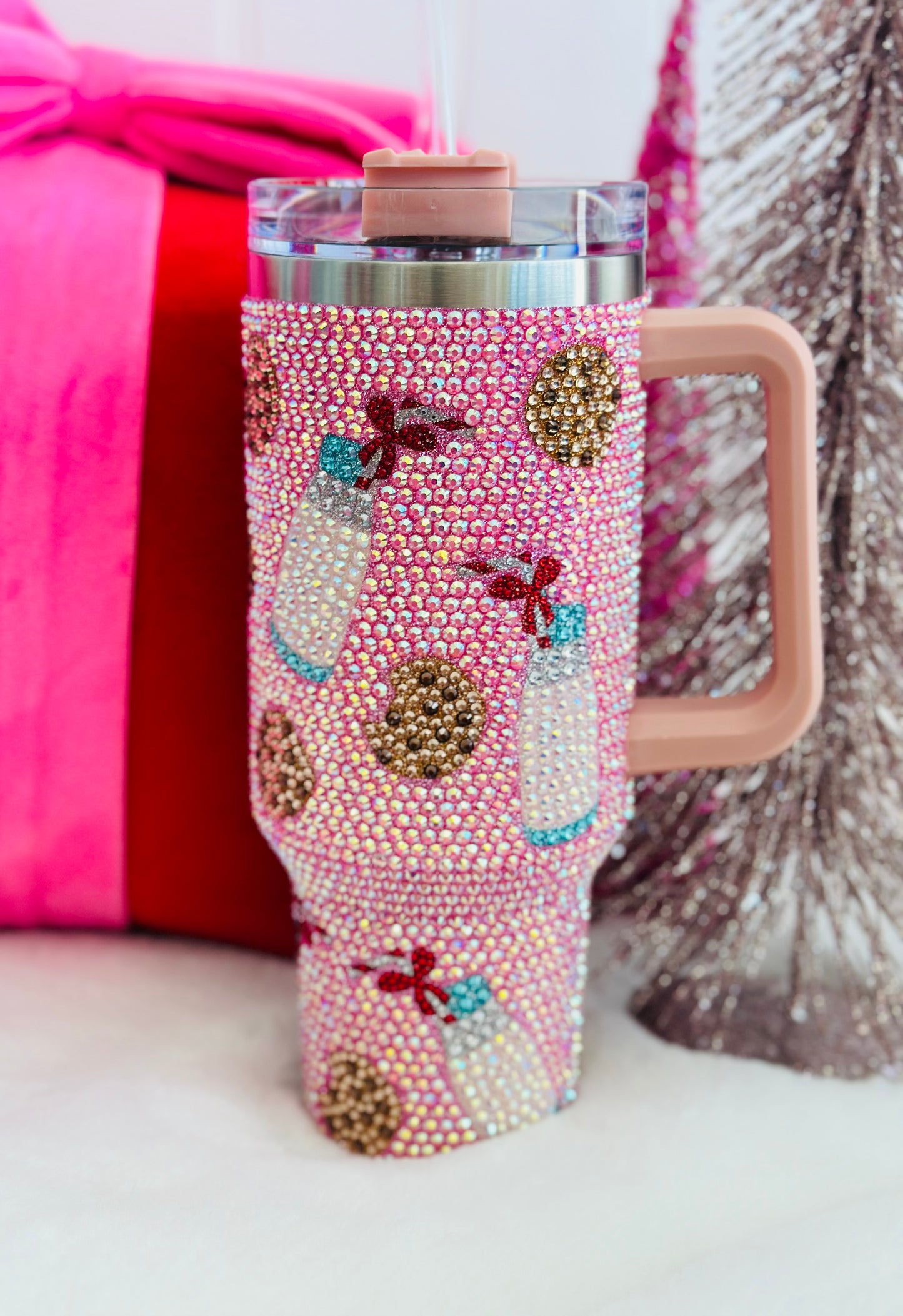 Queen Of Sparkles Milk & Cookies Rhinestone Tumbler