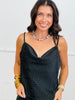 Black  Rhinestone Cowl Cami Top (Reg & Plus)