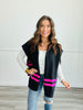 Hooded Contrast Stripe Cape (OS)-2 Colors