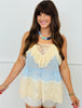 Sky Blue Ruffled Lace Cami Top (Reg & Plus)