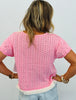POL Peony Pink Lace Trim Sweater Top (Reg.)