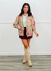 Tan Multi Contrast Floral Zip Up Jacket (Reg.)