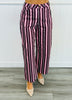 Burgundy/Pink Stripe Wide Leg Pants (Reg.)
