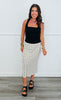 Cream Polka Dot Midi Skirt (Reg.)