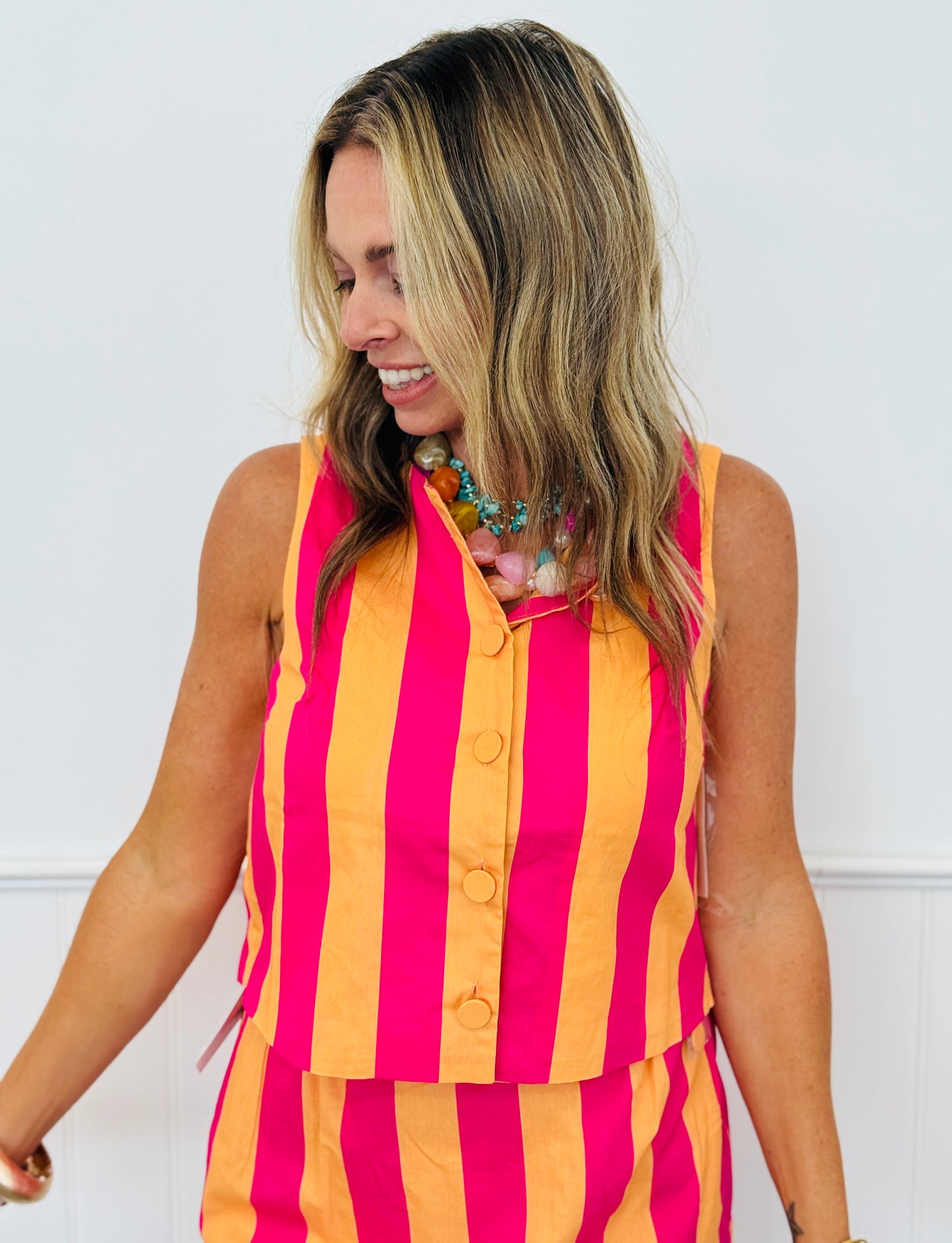 Colorful Stripe Vest Top (Reg.) - 3 Colors