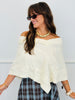 Cream Cable Knit Sweater Poncho Top (Reg.)