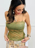 Olive Scallop Trim Cami Tank Top (Reg.)