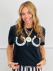Black Horseshoe Graphic Tee (Reg. and Plus)