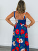 Cobalt Multi Bold Poppy Midi Dress (Reg & Plus)