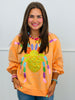 Queen Of Sparkles Light Orange Oversized Spider On Web Sweatshirt (Reg. and Plus)