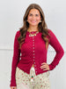 Ribbed Ruffle Hem Sweater Cardi Top (Reg.)-4 Colors