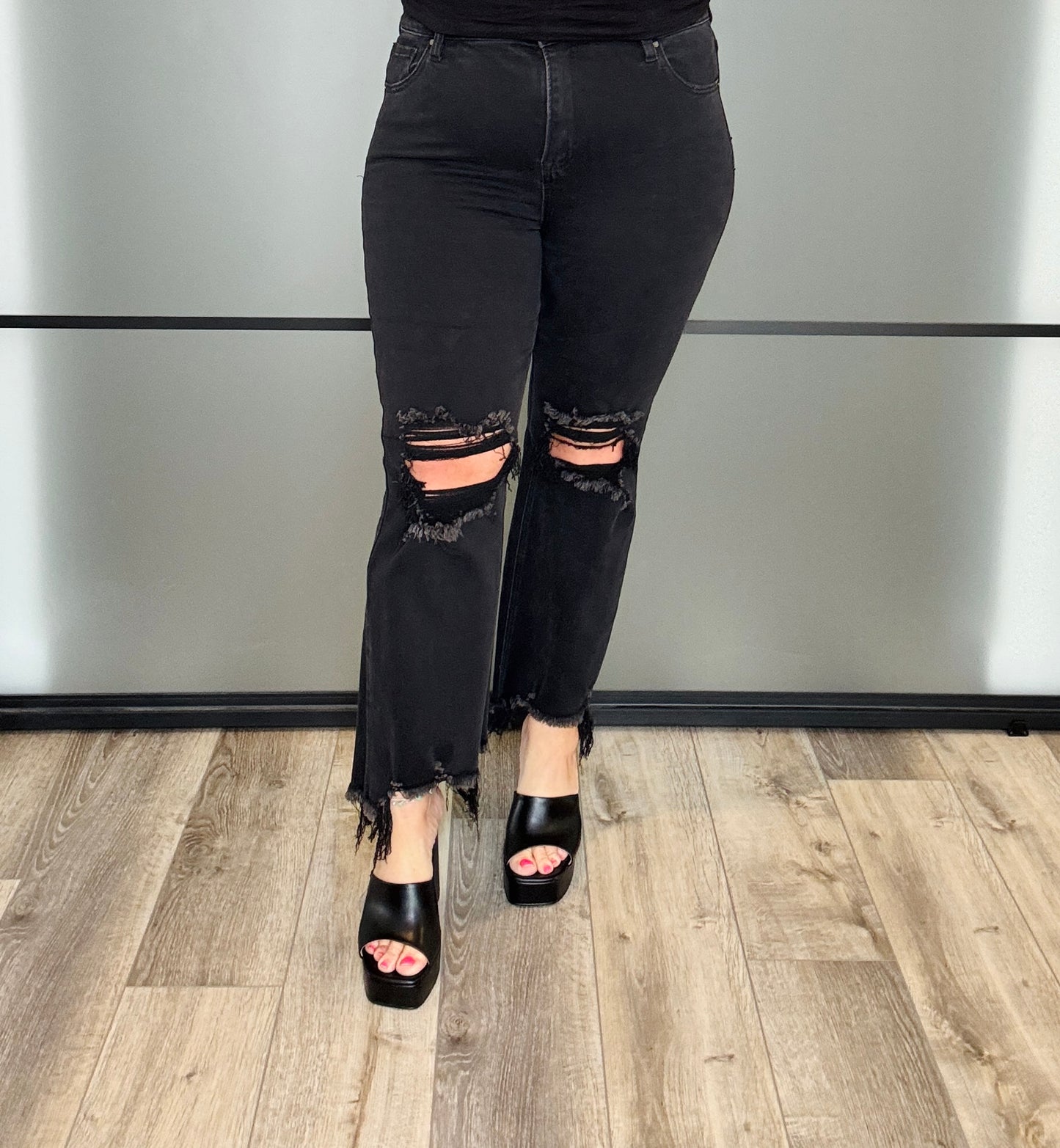 Risen Black Ready For Anything Crop Jeans (Reg & Plus)