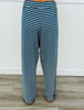 Denim/Cream Striped Slim Tube & Wide Leg Pant Set (Reg.)