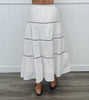 Lace Inserts Poplin Midi Skirt (Reg & Plus) - 2 Colors
