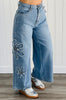 Washed Denim Flower Power Pants (Reg.)