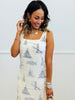 Ivory/Navy Print Mini Dress (Reg. & Plus)