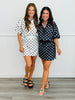 Polka Dot Collared Top & Mini Skirt Set (Reg.)-2 Colors