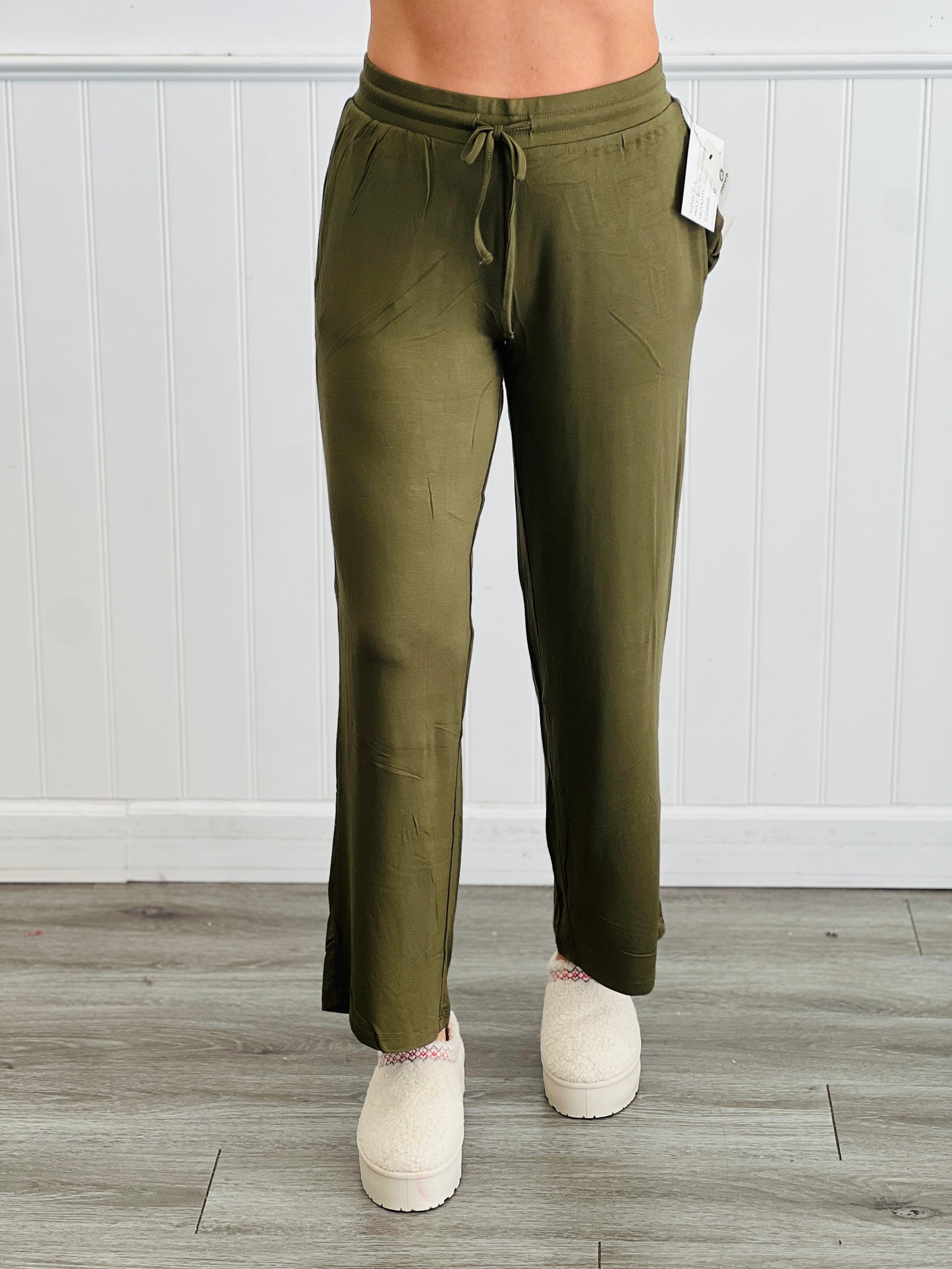 Mid Rise Draw Cord Lounge Pants (Reg.)-2 Colors