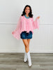 Pink Ruffled Semi Sheer Blouse (Reg.)