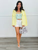 Yellow Distressed Button Up Jacket (One Size)