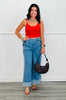 Washed Denim Bow Pocket Pants (Reg. & Plus)