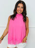Back Trailing Tie Sleeveless Blouse (Reg.)-2 Colors