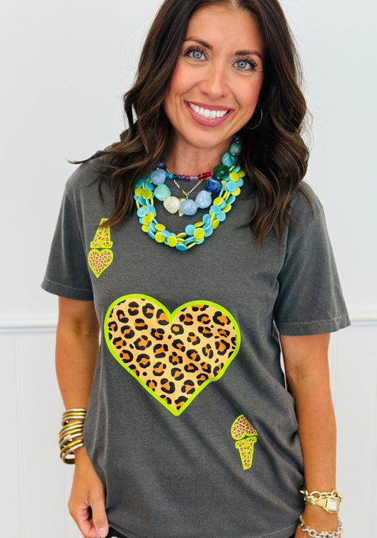 Leopard Ace Of Hearts Tee (Reg. and Plus)