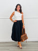 Black Bubble Hem Midi Skirt (Reg & Plus)